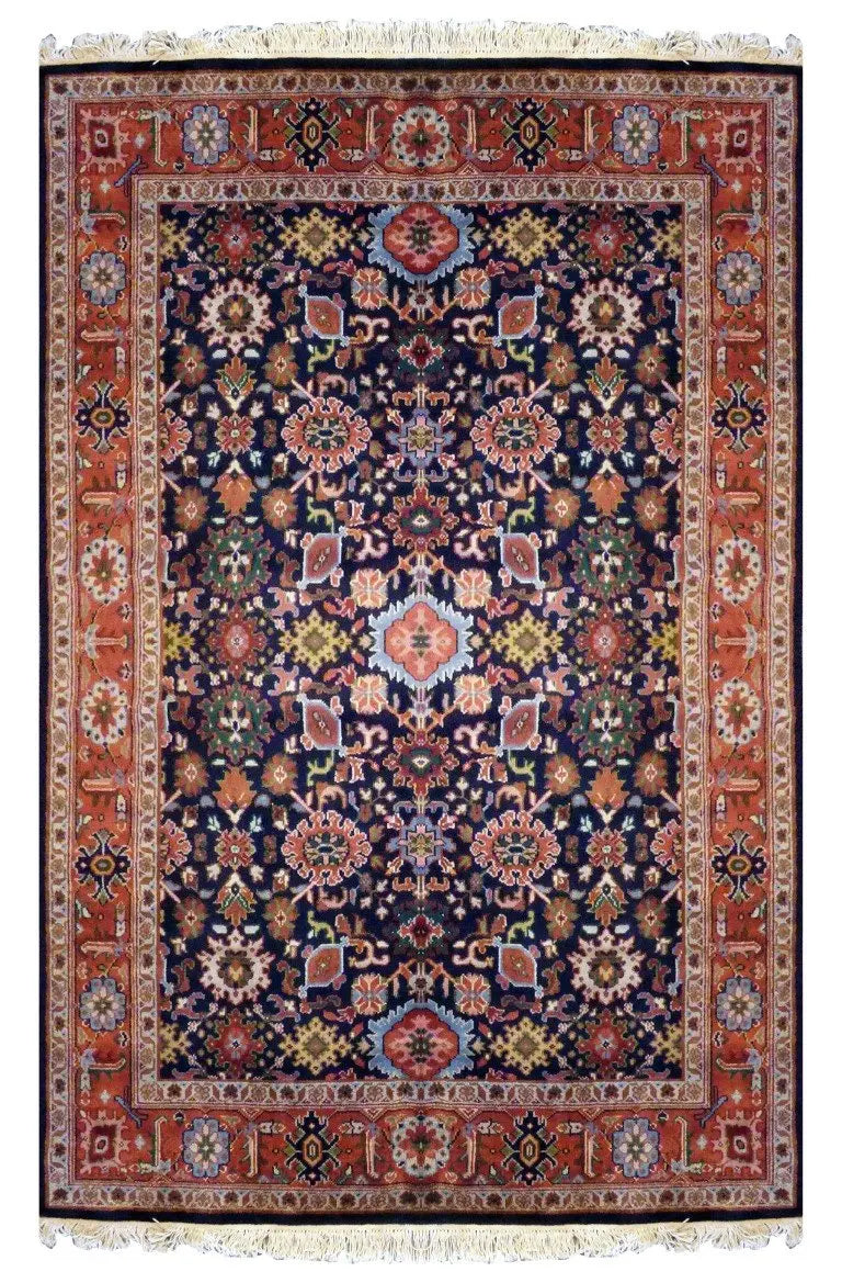 One Of The Kind Indian Hand-Knotted Rug 8'10 X 6'2